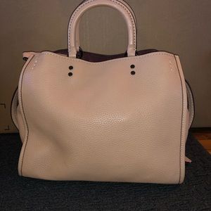 Coach Rogue Pink Nude Pebbled Leather satchel